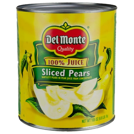 Del Monte In Juice Sliced Pear #10 Can, PK6